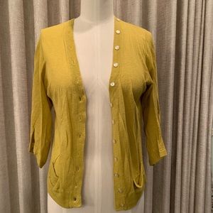 Fossil mustard cardigan with button trim